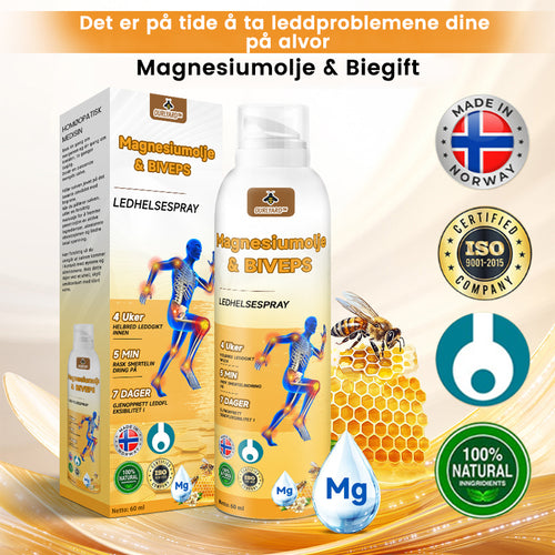 💖Ourlyard™ Magnesiumolje og Bievenn Leddsmertespray👨⚕️Godkjent av Norsk Ortopedisk Forening (NOF)