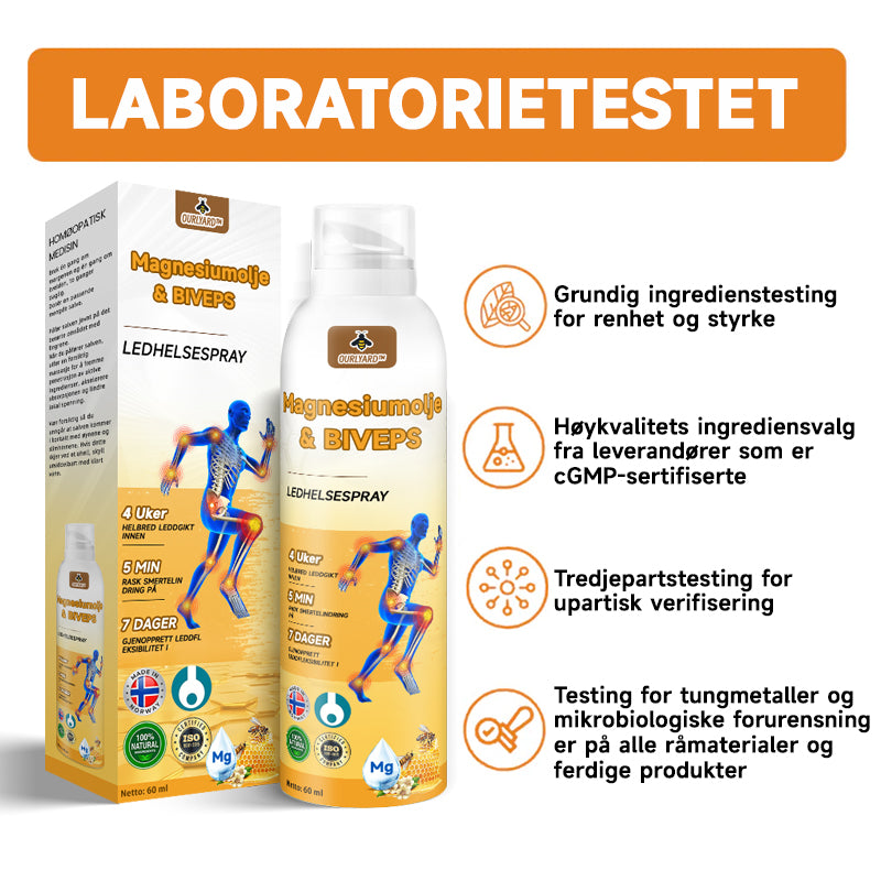 💖Ourlyard™ Magnesiumolje og Bievenn Leddsmertespray👨⚕️Godkjent av Norsk Ortopedisk Forening (NOF)