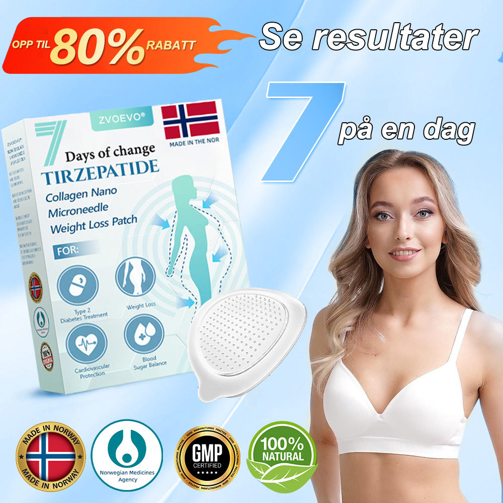 ⚖️🐙【Siste dags tilbud -60 %🌟】🌈🌈ZVOEVO® SMGT-GLP-1 Tirzenti & Kollagen Nano-Mikronål Slankepatch丨Rettet mot fedme, slapp hud, høyt blodtrykk, diabetes, fettlever, leddsmerter og tretthet