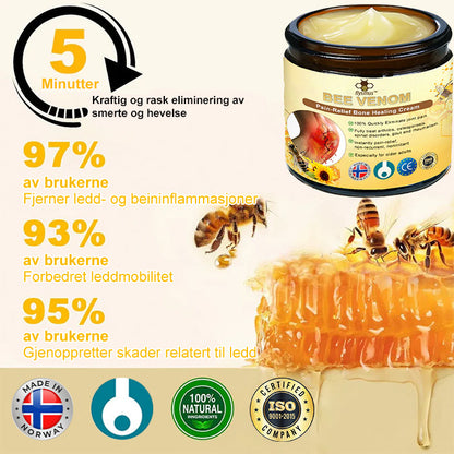 ✅ Offisiell butikk: flysmus™ Bee Venom Smertelindrende Beinhelingskrem 👨‍⚕️ Godkjent av Norsk Ortopedisk Forening (NOF) (Lindrer leddsmerter, hevelse, stivhet, rødhet, varme, ømhet og leddutmattelse)