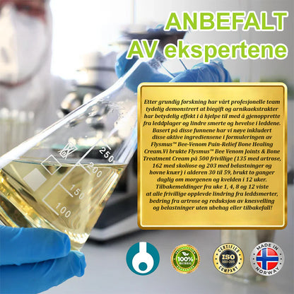 ✅ Offisiell butikk: flysmus™ Bee Venom Smertelindrende Beinhelingskrem 👨‍⚕️ Godkjent av Norsk Ortopedisk Forening (NOF) (Lindrer leddsmerter, hevelse, stivhet, rødhet, varme, ømhet og leddutmattelse)